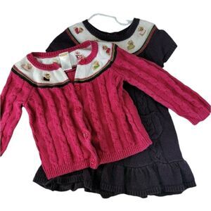 2pc embroidered sweater dress